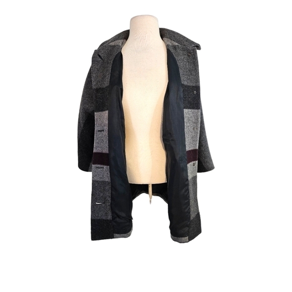 Worth Grey Striped Wool Coat - Picture 5 of 8